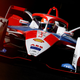 A Mahindra Formula E car racing.